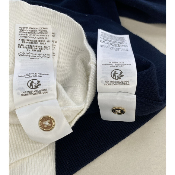 2 Boden Cardigans Womens Large Blue & White Button Up Business Casual Sweater - Picture 4 of 9